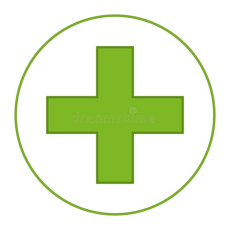 símbolo cruzado médico verde claro 116169422